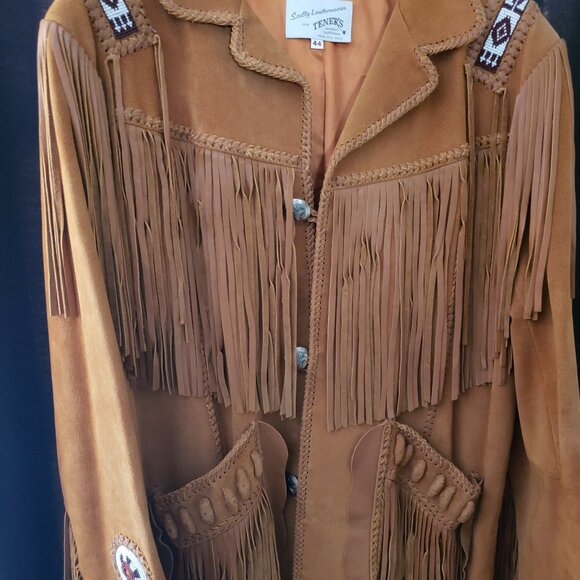 Mens Leather Fringe Jacket - Picture 1 of 4